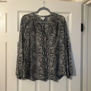 Jcrew snake skin pattern blouse